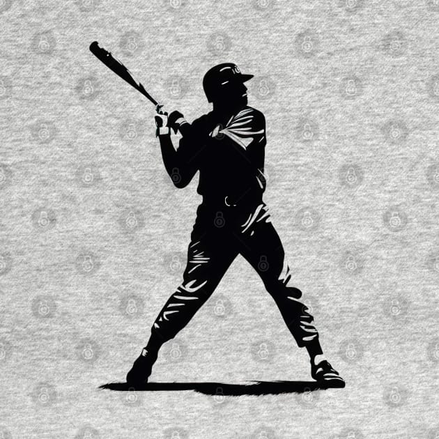 Baseball Player Silhouette by TooplesArt